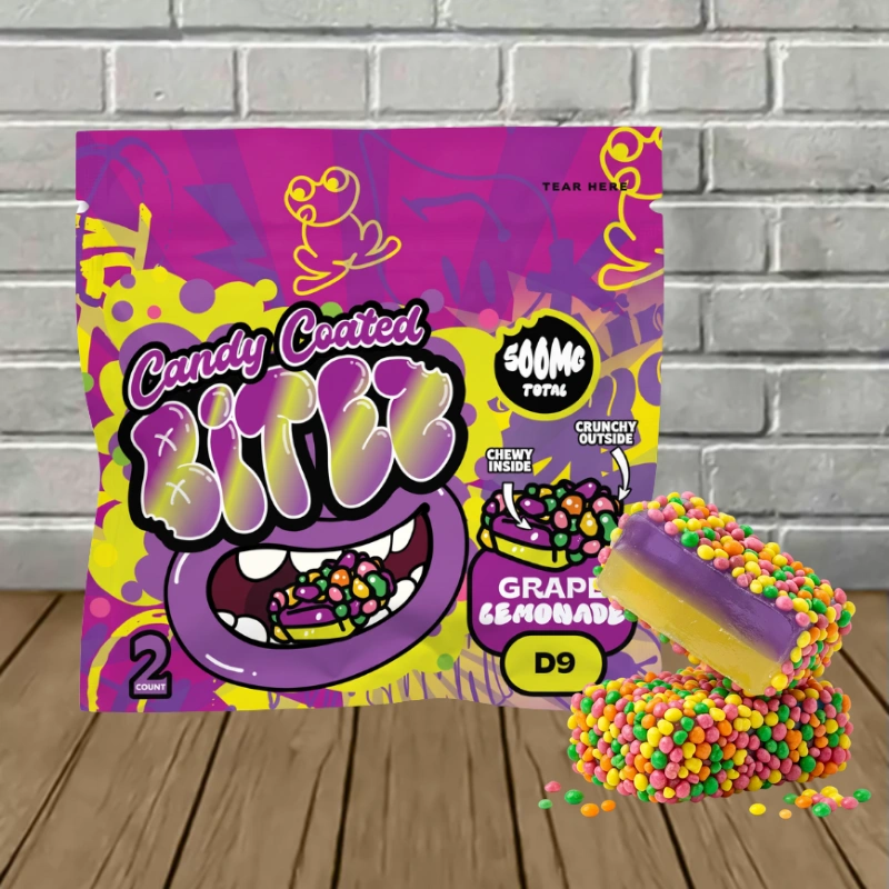 BITEZ Candy Coated Double Stacked Bitez D9 Gummies 500mg - Grape Lemonade