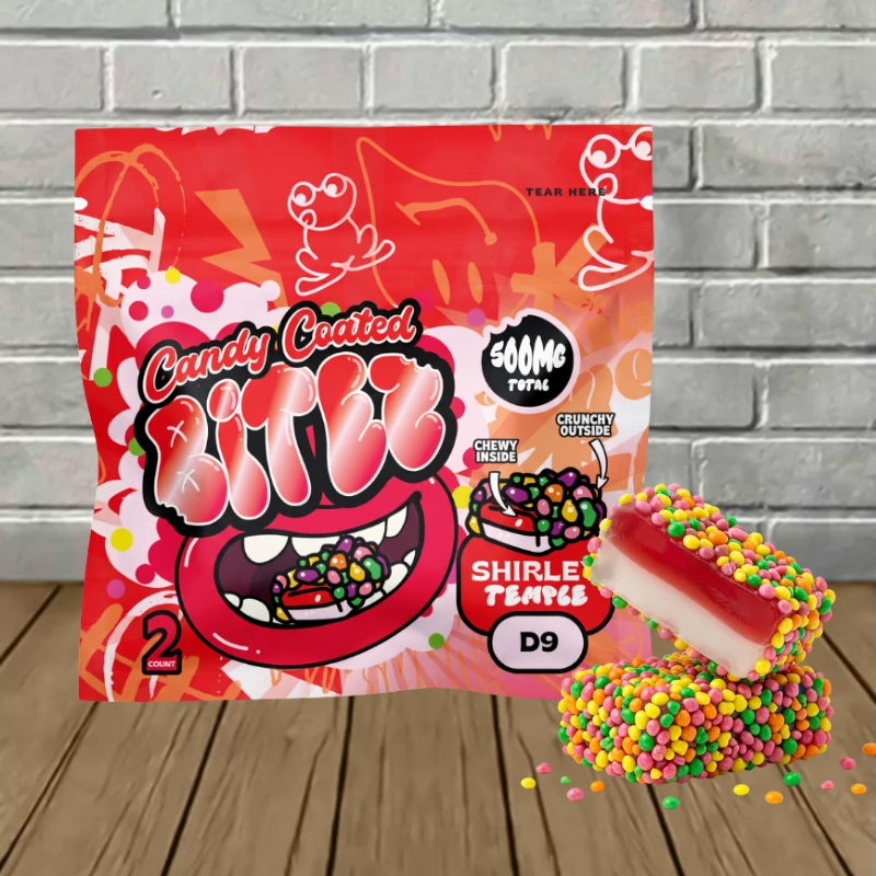 BITEZ Candy Coated Double Stacked Bitez D9 Gummies 500mg - Shirley Temple