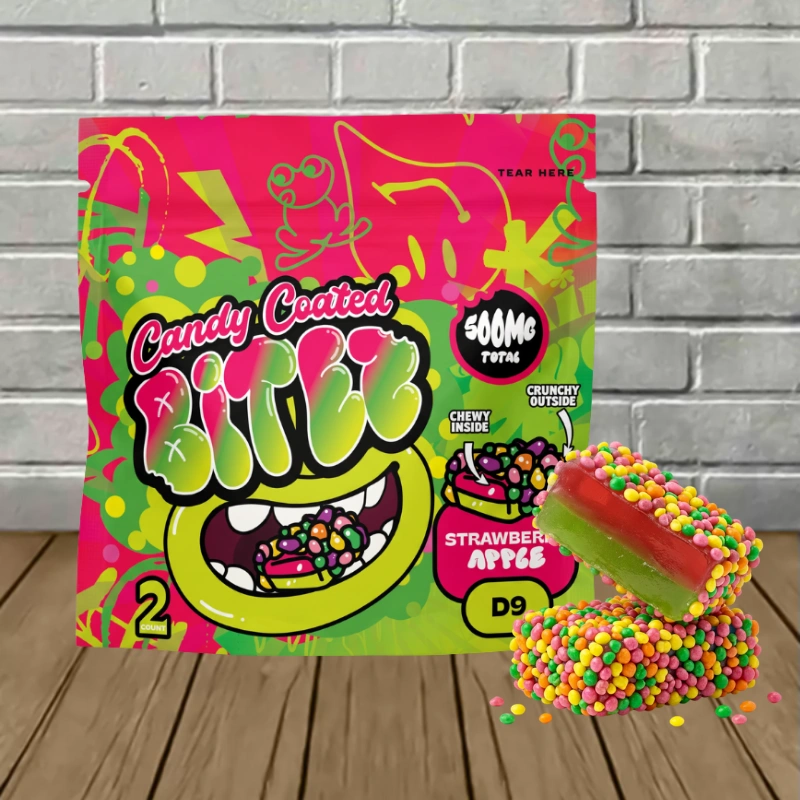 BITEZ Candy Coated Double Stacked Bitez D9 Gummies 500mg - Strawberry Apple