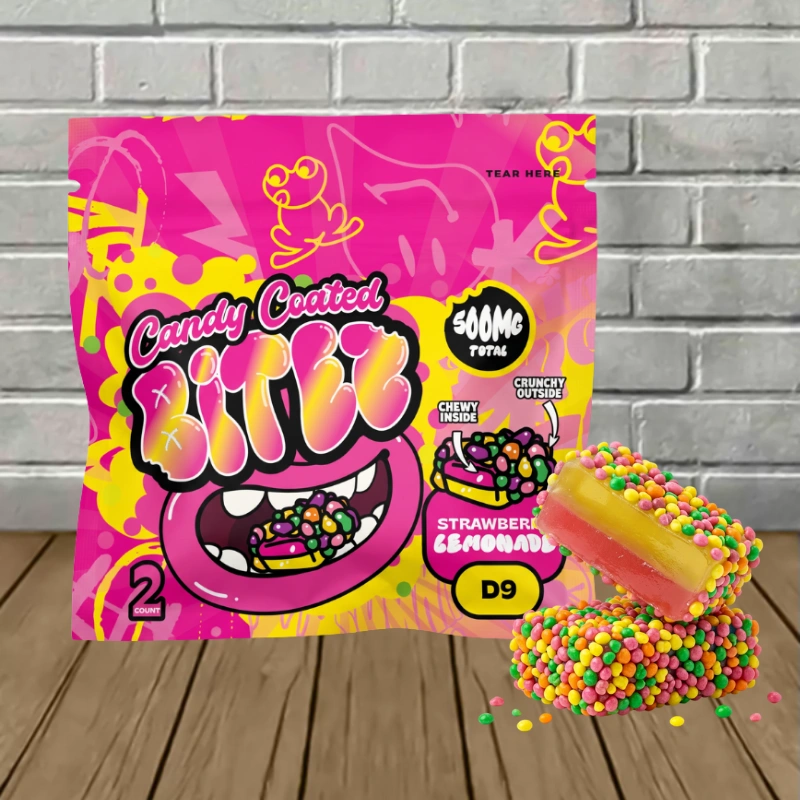 BITEZ Candy Coated Double Stacked Bitez D9 Gummies 500mg - Strawberry Lemonade