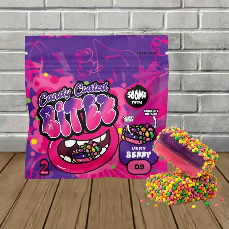BITEZ Candy Coated Double Stacked Bitez D9 Gummies 500mg - Very Berry