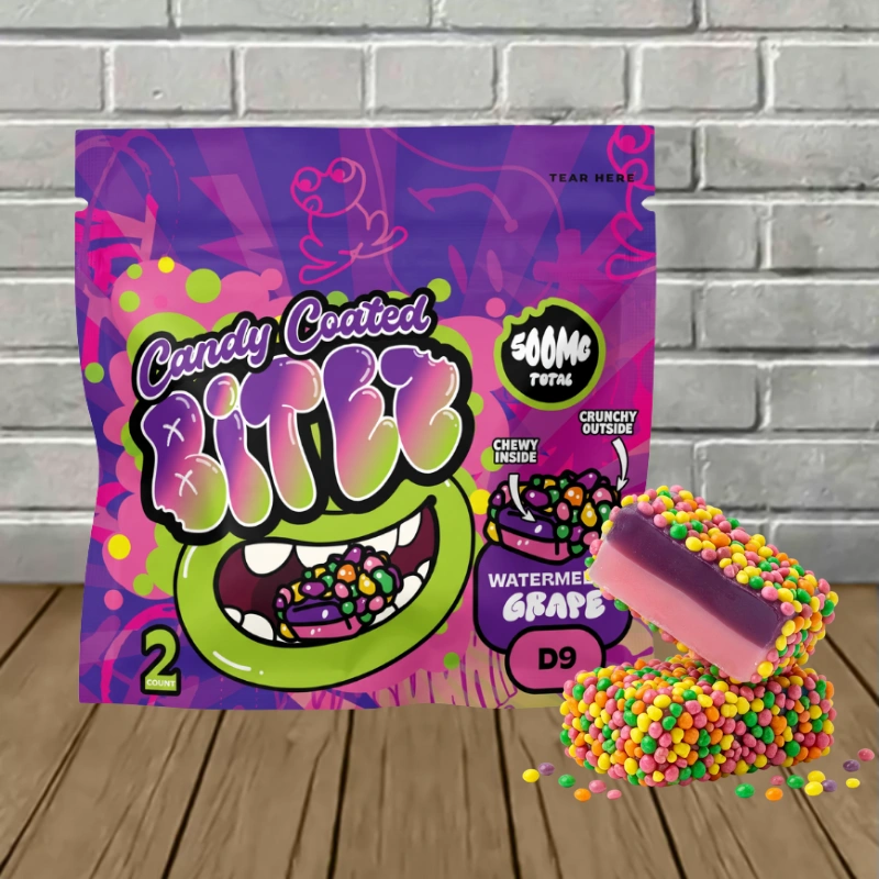 BITEZ Candy Coated Double Stacked Bitez D9 Gummies 500mg - Watermelon Grape