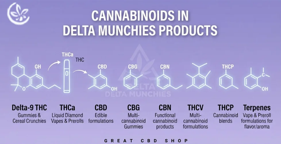 Cannabinoids in Delta Munchies Products