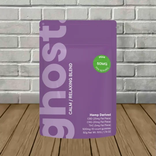 Ghost Calm Relaxing Blend THC + CBD + CBG Gummies 500mg 10ct - Pear