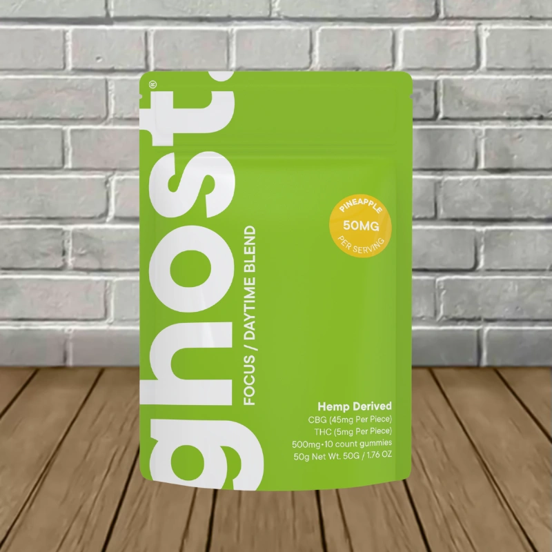 Ghost Focus Daytime Blend THC + CBG Gummies 500mg 10ct - Pineapple