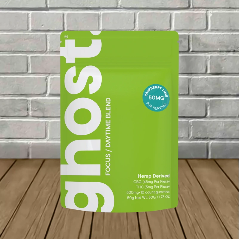 Ghost Focus Daytime Blend THC + CBG Gummies 500mg 10ct - Raspberry Lime