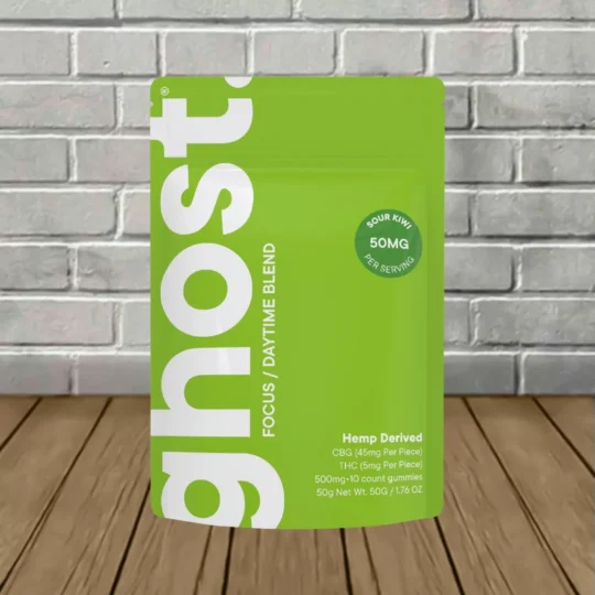 Ghost Focus Daytime Blend THC + CBG Gummies 500mg 10ct - Sour Kiwi