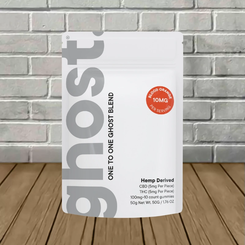 Ghost One to One Blend THC + CBD Gummies 100mg 10ct - Blood Orange