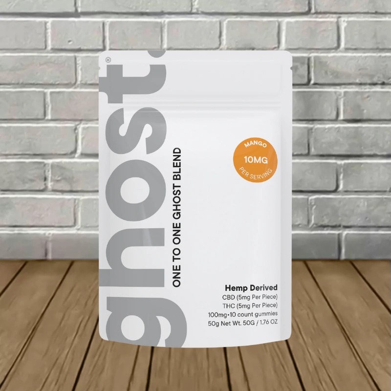 Ghost One to One Blend THC + CBD Gummies 100mg 10ct - Mango