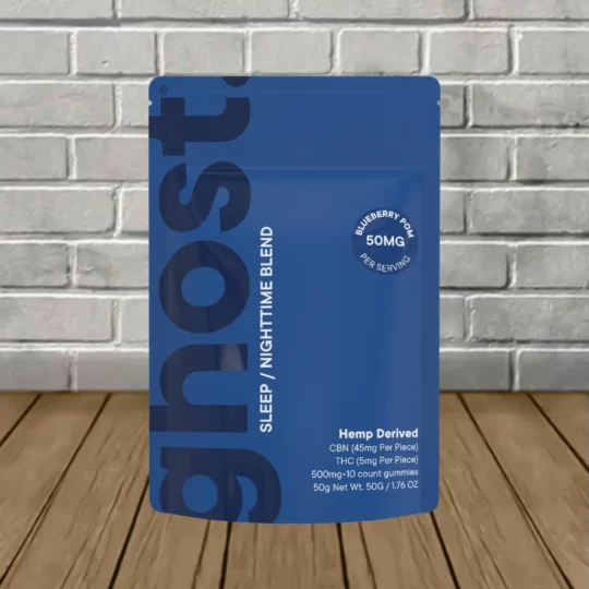 Ghost Sleep Nighttime Blend THC + CBN Gummies 500mg 10ct - Blueberry Pom
