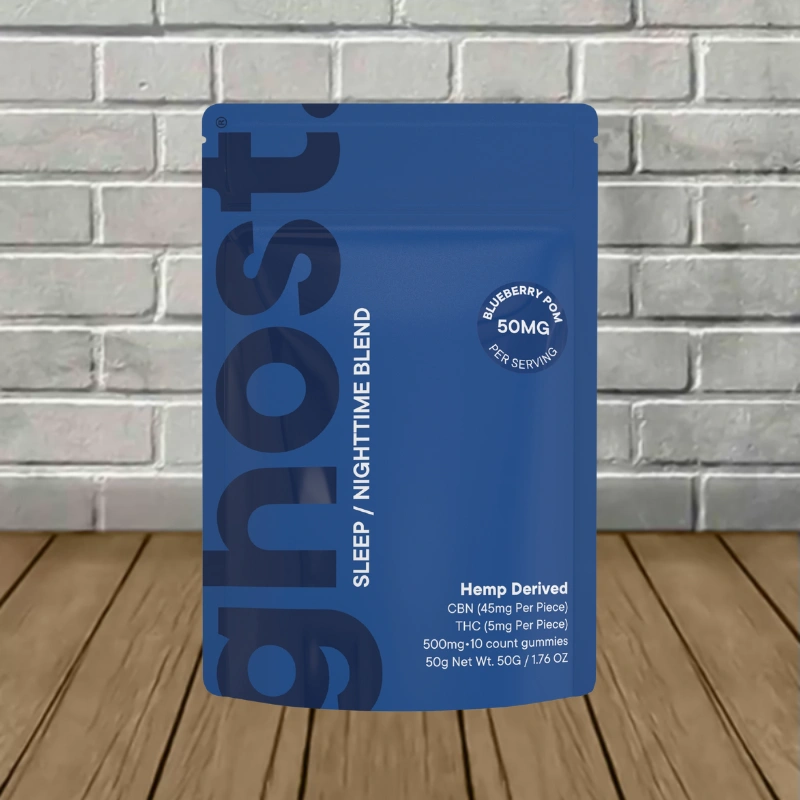Ghost Sleep Nighttime Blend THC + CBN Gummies 500mg 10ct - Blueberry Pom