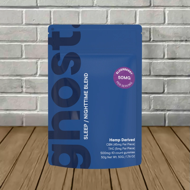 Ghost Sleep Nighttime Blend THC + CBN Gummies 500mg 10ct - Elderberry