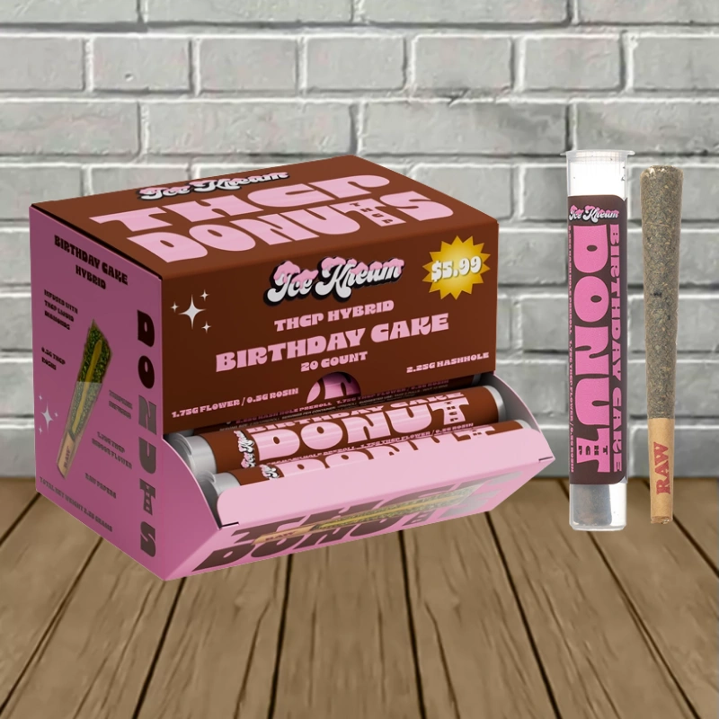 Ice Kream Donuts THCp Preroll 2.25g - Birthday Cake -- Hybrid -- 20ct BULK CASE