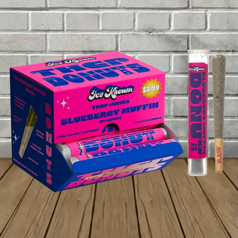 Ice Kream Donuts THCp Preroll 2.25g - Blueberry Muffin -- Indica -- 20ct BULK CASE