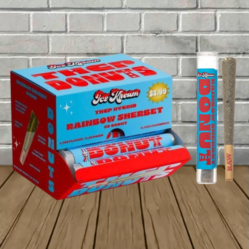 Ice Kream Donuts THCp Preroll 2.25g - Rainbow Sherbet -- Hybrid -- 20ct BULK CASE