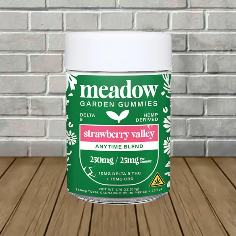 Meadow D9 Anytime Blend Gummies 250mg - Strawberry Valley