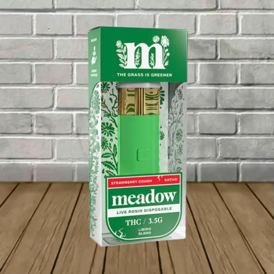 Meadow THC Blend Live Rosin Disposable 3.5g - Strawberry Cough Libido Blend -- Sativa -- DISPOSABLE