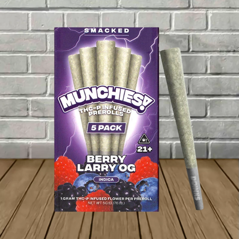 Munchies! THCp Infused Preroll 5ct-Berry Larry OG -- Indica