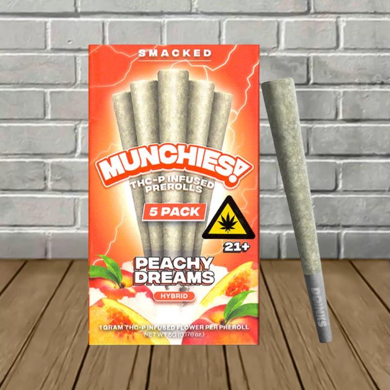 Munchies! THCp Infused Preroll 5ct-Peachy Dreams -- Hybrid