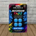 OH-MEGA Botanicals Mushroom Tablets 8000mg - Blue Razz -- 4ct Blister Pack