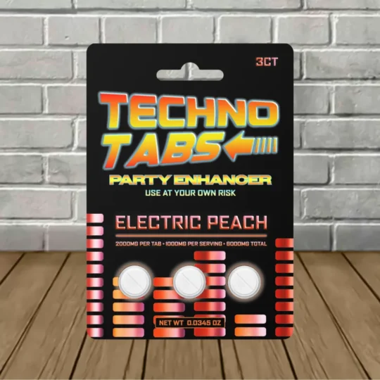 Ocho Extracts X Trip Drip Techno Tabs 2000mg 3ct - Electric Peach -- 3ct Blister Pack