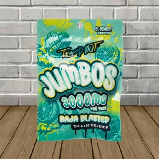Trap'd Out JUMBOS THC Blend Gummies 3000mg - Baja Blasted