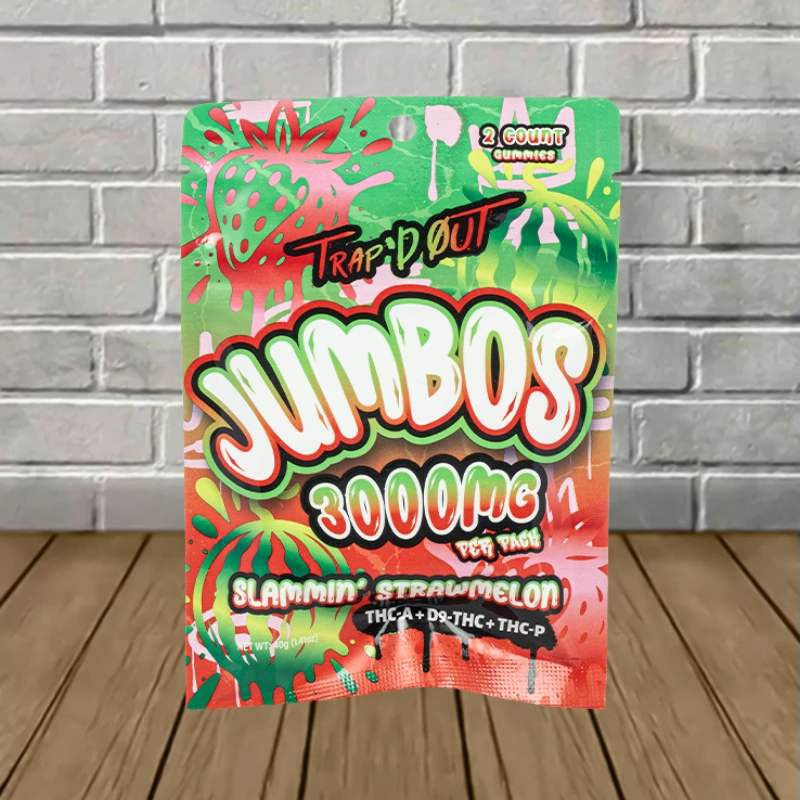 Trap'd Out JUMBOS THC Blend Gummies 3000mg - Slammin' Strawmelon
