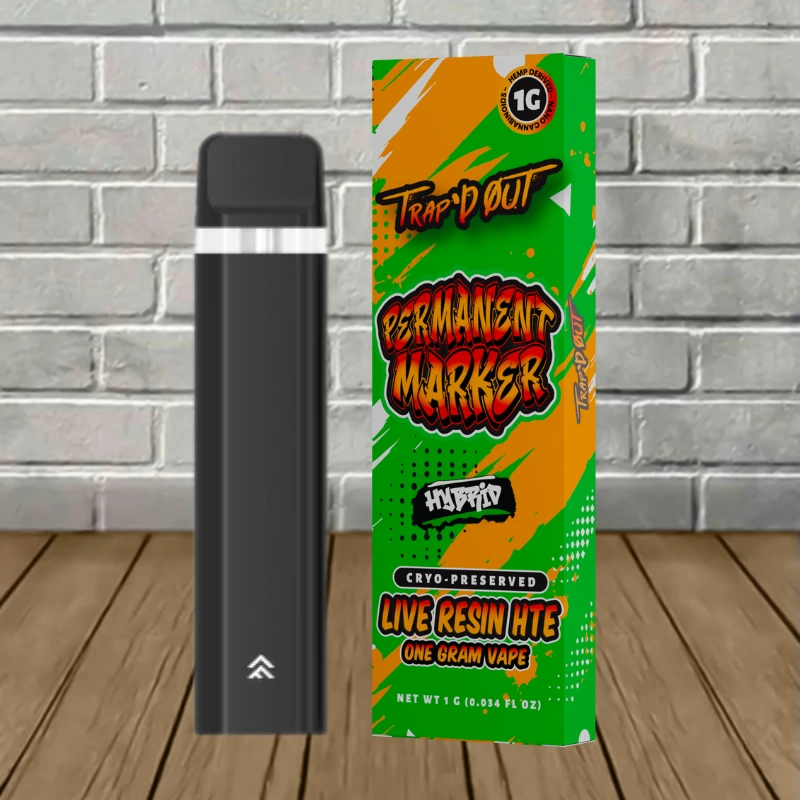 Trap'd Out Live Resin HTE CBD Disposable 1g - Permanent Marker -- Hybrid -- DISPOSABLE