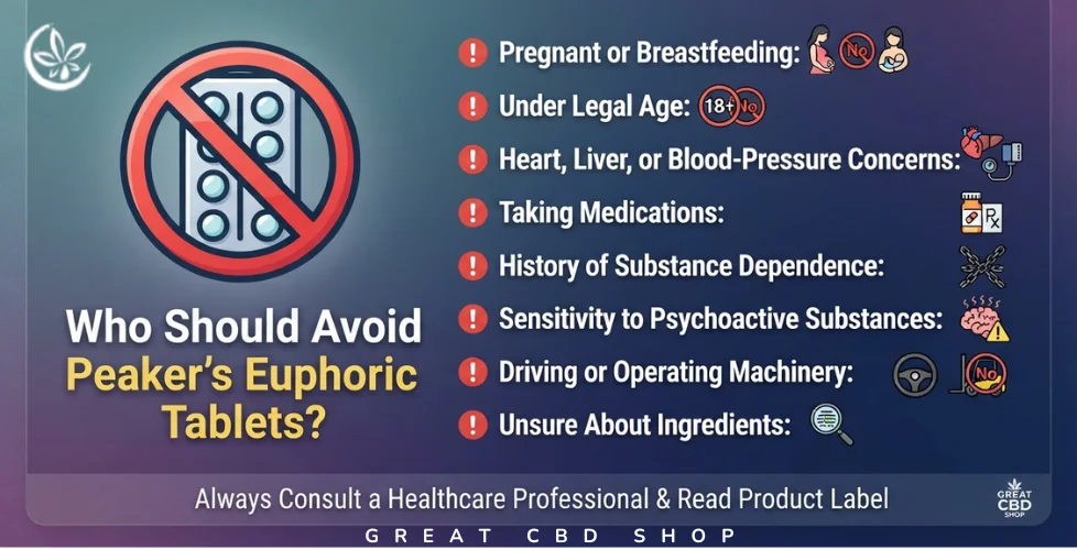 Who Should Avoid Peaker's Euphoric Tablets