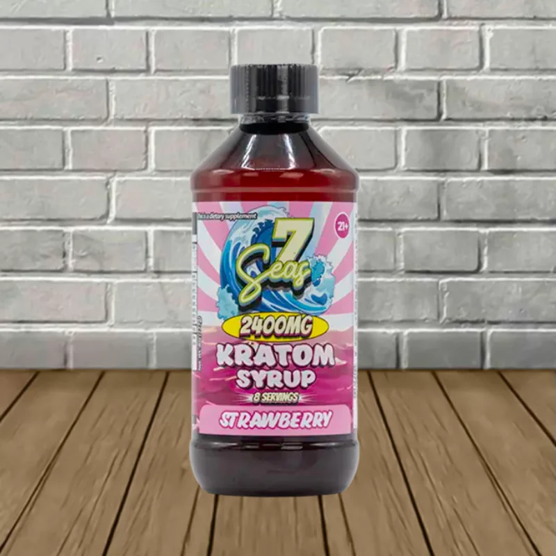 7Seas Kratom Extract Syrup 2400mg - Strawberry -- Bottle