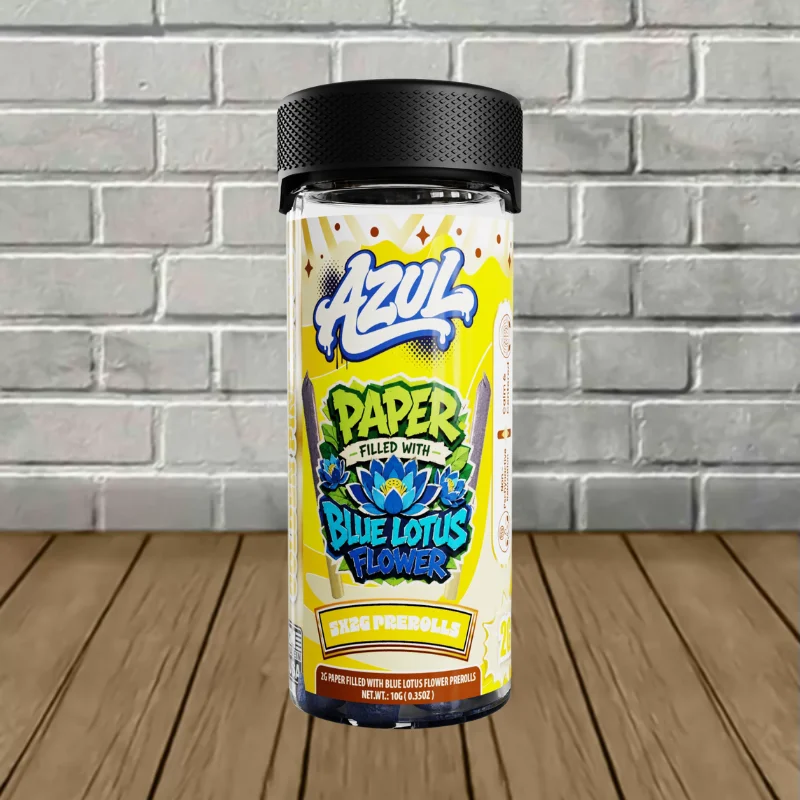 Azul Paper Filled With Blue Lotus Flower Prerolls 5x2g - Golden Pineapple
