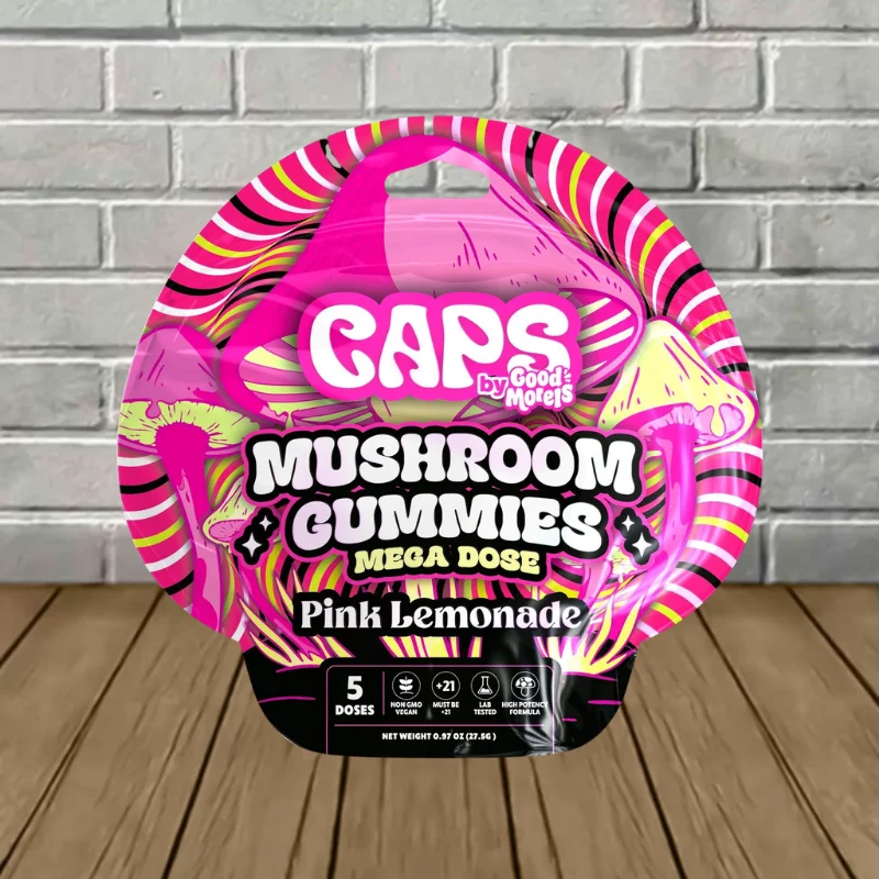 CAPS by Good Morals Mega Dose Mushroom Gummies 5ct - Pink Lemonade