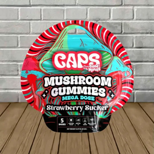 CAPS by Good Morals Mega Dose Mushroom Gummies 5ct - Strawberry Sucker