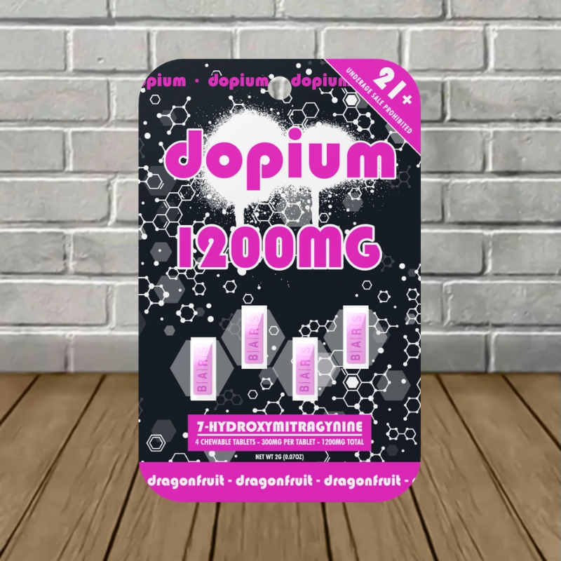 Dopium-7-Hydroxy-Tablets-1200mg-Dragonfruit-4ct-Blister-Pack-
