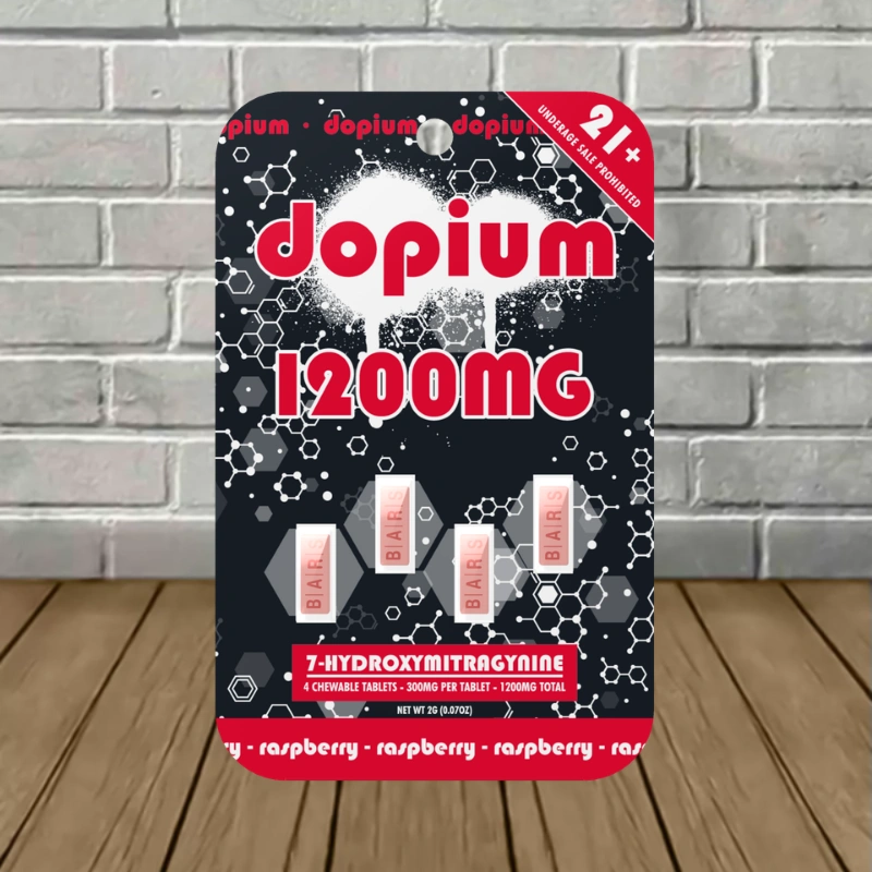 Dopium-7-Hydroxy-Tablets-1200mg-Raspberry-4ct-Blister-Pack-