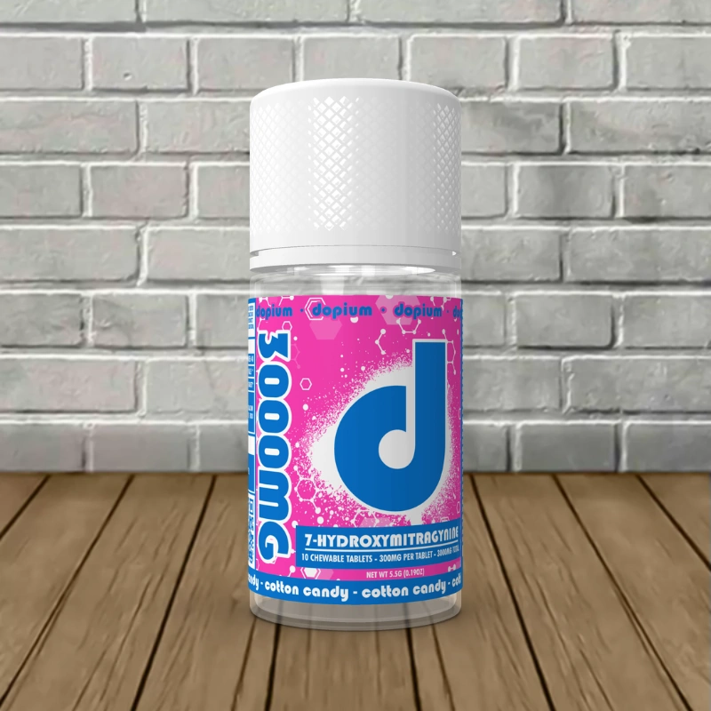 Dopium-7-Hydroxy-Tablets-3000mg-Cotton-Candy-10ct-Jar