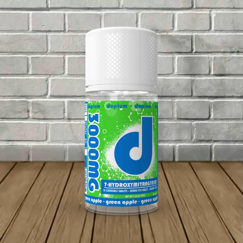 Dopium-7-Hydroxy-Tablets-3000mg-Green-Apple-10ct-Jar-