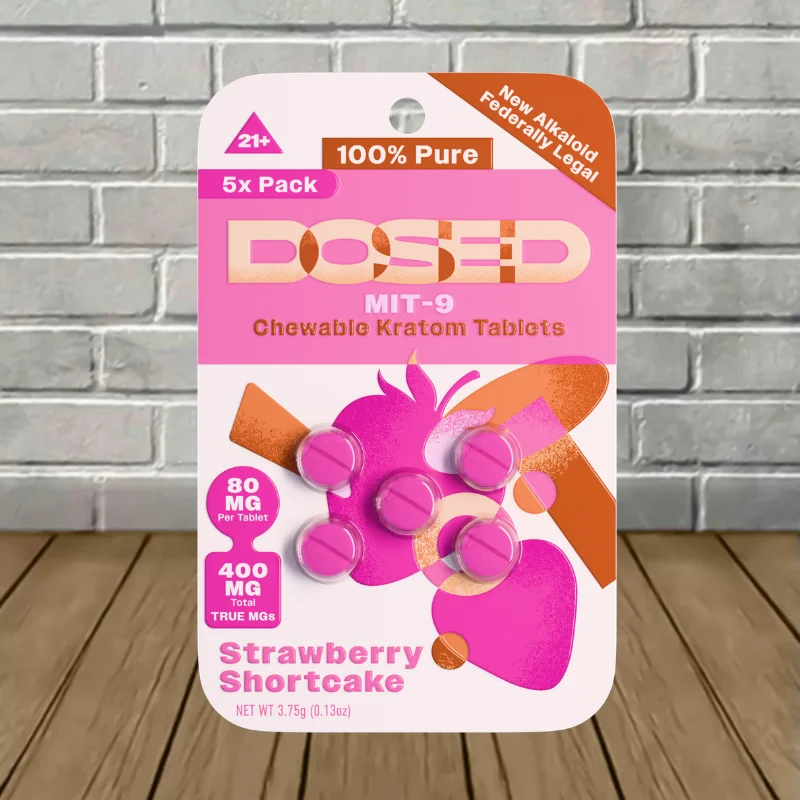 Dosed MIT-9 Extract Tablets 80mg 5ct - Strawberry Shortcake -- 5ct Blister