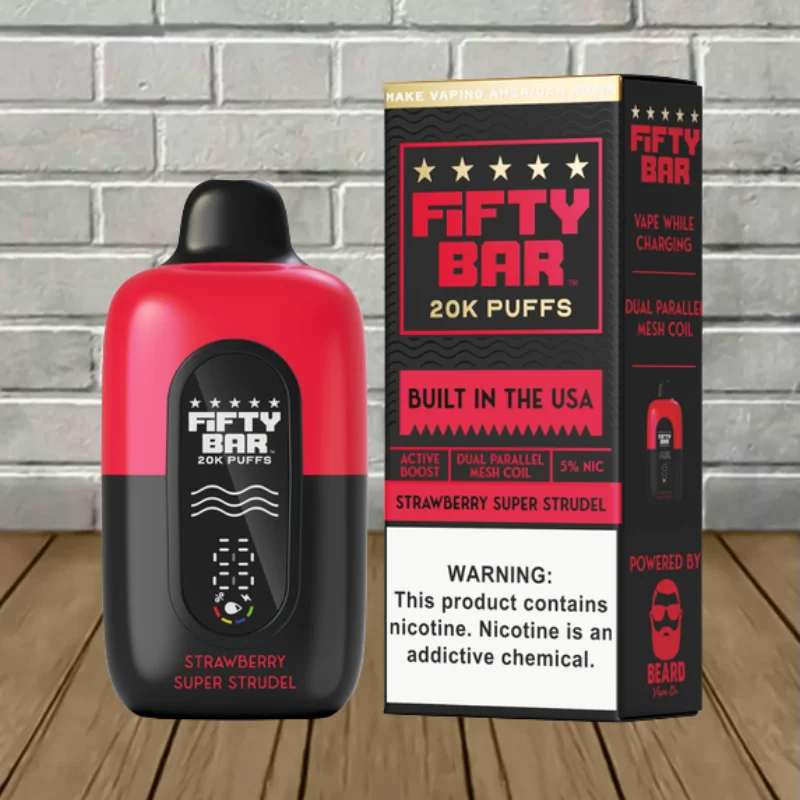Fifty Bar Black Edition V2 Disposable 20k - Strawberry Super Strudel -- DISPOSABLE