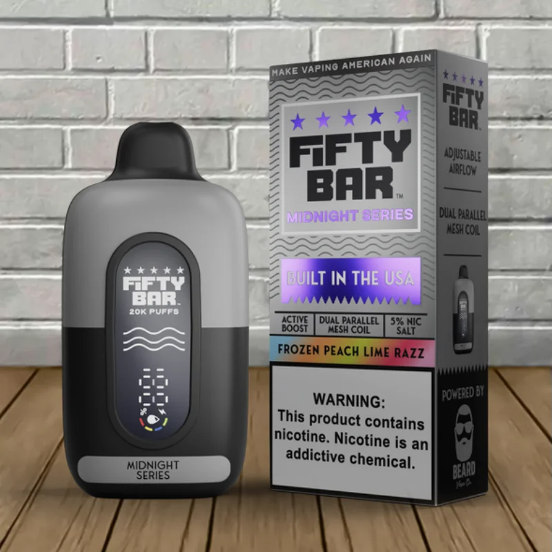Fifty Bar Midnight Edition Disposable 20k - Frozen Peach Lime Razz -- DISPOSABLE