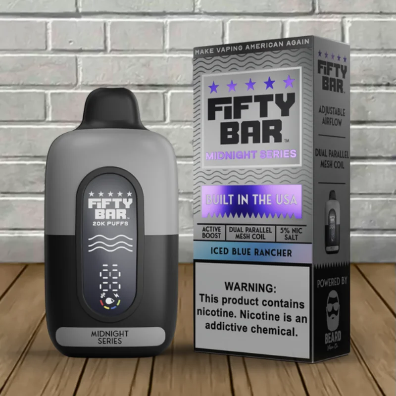 Fifty Bar Midnight Edition Disposable 20k - Iced Blue Rancher -- DISPOSABLE