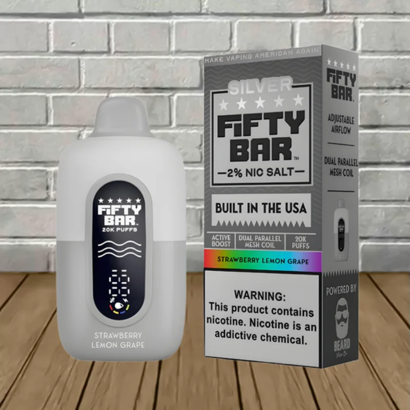 Fifty Bar Silver 2% Disposable 20k - Strawberry Lemon Grape -- DISPOSABLE