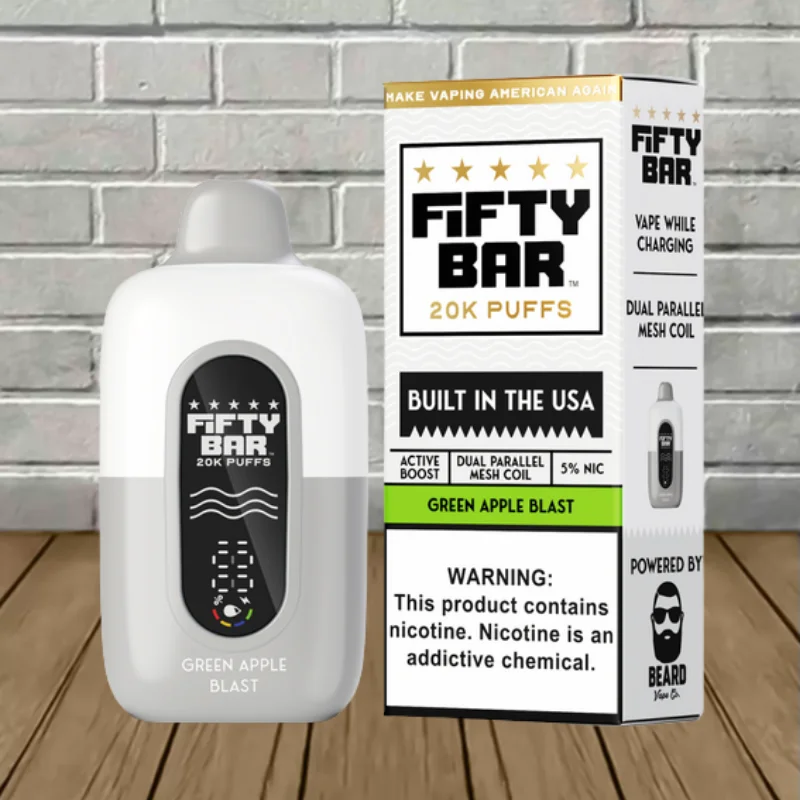 Fifty Bar White Edition V2 Disposable 20k - Green Apple Blast -- DISPOSABLE