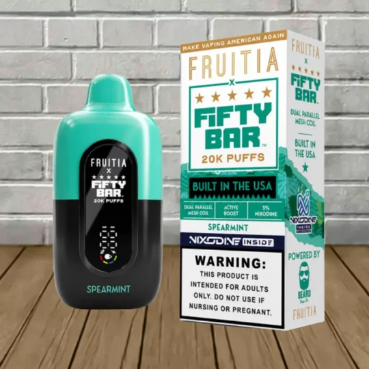 Fifty Bar x Fruitia Nixodine Disposable 20k - Spearmint -- DISPOSABLE