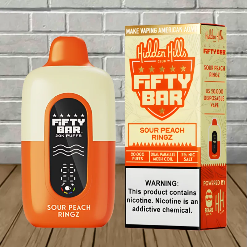 Fifty Bar x Hidden Hills Disposable 20k - Sour Peach Ringz -- DISPOSABLE