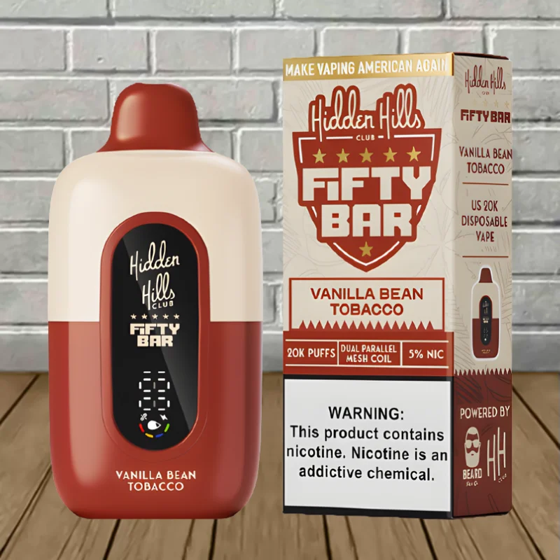 Fifty Bar x Hidden Hills Disposable 20k - Vanilla Bean Tobacco -- DISPOSABLE
