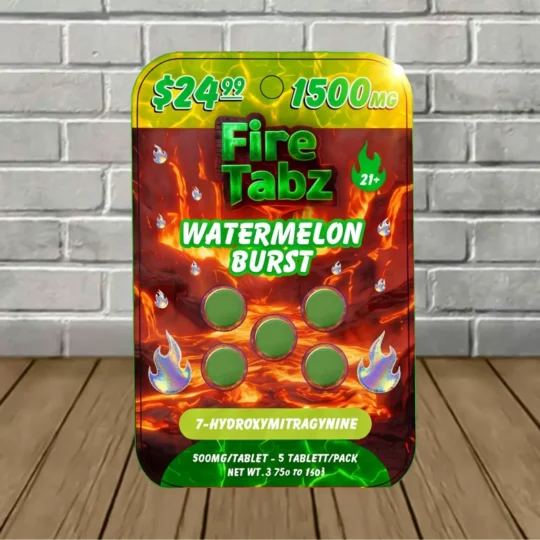 Fire Tabz 7-Hydroxymitragynine 300mg 5ct - Watermelon Burst -- 5ct Blister