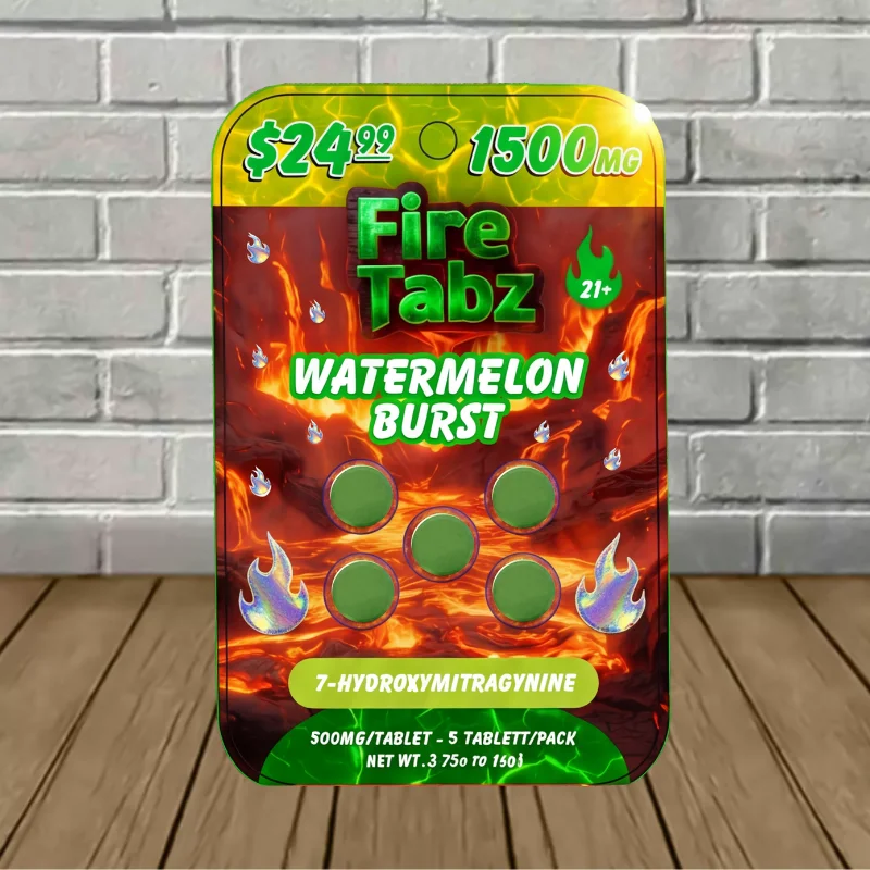 Fire Tabz 7-Hydroxymitragynine 300mg 5ct - Watermelon Burst -- 5ct Blister