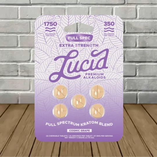 Lucid Full Spec Extra Strength Kratom Extract Tablets 350mg 5ct - Cosmic Grape -- 5ct Blister Pack