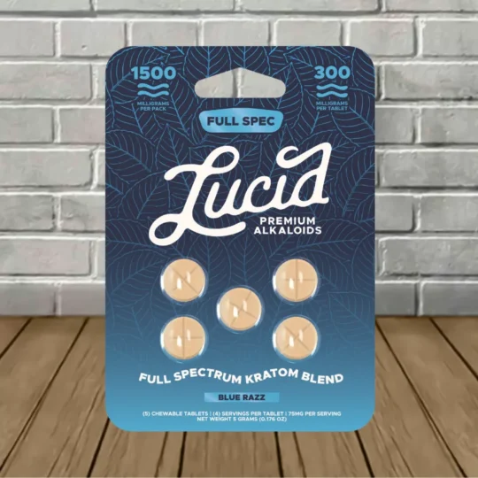 Lucid Full Spectrum Kratom Extract Tablets 300mg 5ct - Blue Razz -- 5ct Blister Pack